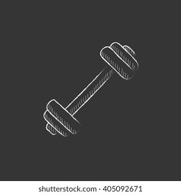Dumbbell. Drawn in chalk icon.