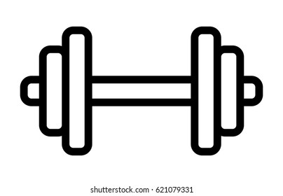 Dumbbell Or Dumbells Weight Training Equipment Line Art Vector Icon For Exercise Apps And Websites