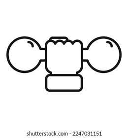 Dumbbell effort icon outline vector. Work partner. Career race