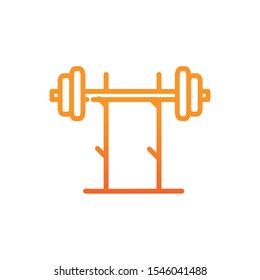 dumbbell equipment fitness gradient line vector illustration