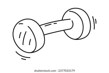 Dumbbell Equipment Linear Vector Illustration