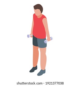 Dumbbell exercise icon. Isometric of dumbbell exercise vector icon for web design isolated on white background