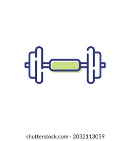 Dumbell Übungslinie Farbsymbol für Business-Website, Apps und viele mehr