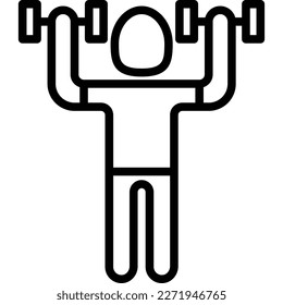 Dumbbell exercise thin line icon. Workout, sport, healthy lifestyle. Bodybuilding. Vector illustration.