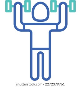 Dumbell übt eine dünne Linie Icon. Training, Sport, gesunder Lebensstil. Karosserie. Vektorgrafik.