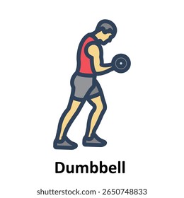 Dumbbell exercise Vector Icon which can easily modify or edit
