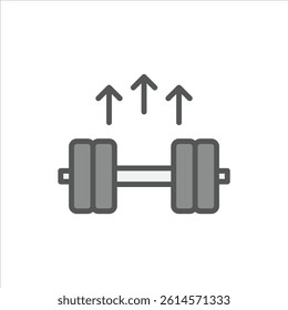 dumbbell filled outline icon. exercise color line illustration.