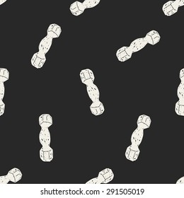 dumbbell fitness doodle seamless pattern background