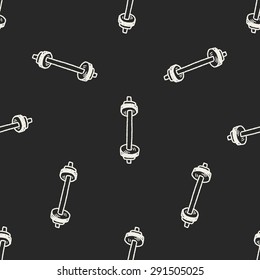 dumbbell fitness doodle seamless pattern background