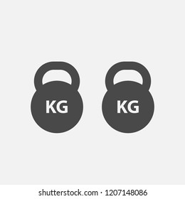 Dumbbell fitness and exercising vector icon in likograms