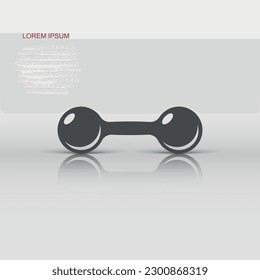 Dumbbell fitness gym in flat style. Barbell illustration on white isolated background. Bodybuilding sport concept.