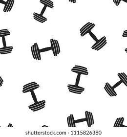 Dumbbell fitness gym icon seamless pattern background. Business concept vector illustration. Barbell bodybuilding sport symbol pattern.