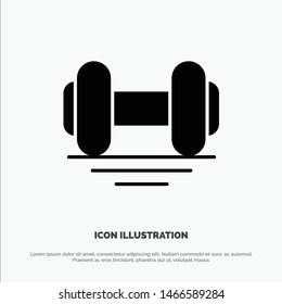 Dumbbell, Fitness, Gym, Lift solid Glyph Icon vector. Vector Icon Template background
