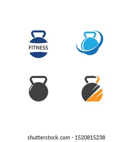 Dumbbell and fitness logo icon vector template