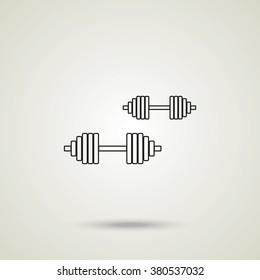 Dumbbell flat icon.