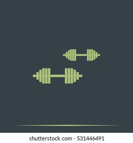 Dumbbell flat icon.