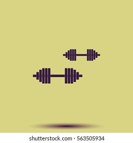 Dumbbell flat icon.