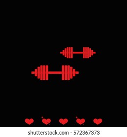 Dumbbell flat icon.