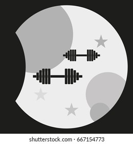 Dumbbell flat icon.
