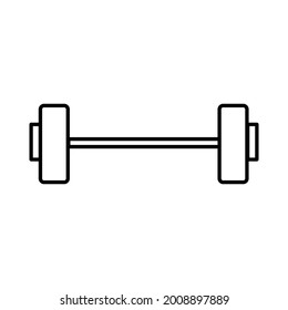 dumbbell flat icon design vector illustration on white background