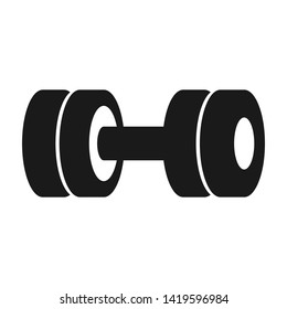 Dumbbell flat icon. Fitness vector logotype. Sports symbol.