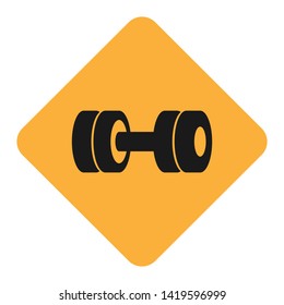 Dumbbell flat icon. Fitness vector logotype. Sports symbol.