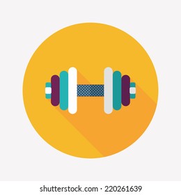 dumbbell flat icon with long shadow,eps10