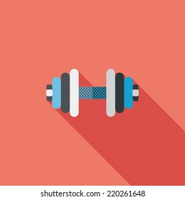 dumbbell flat icon with long shadow,eps10