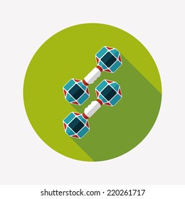dumbbell flat icon with long shadow,eps10