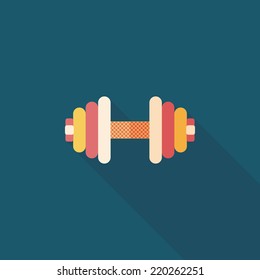 dumbbell flat icon with long shadow,eps10