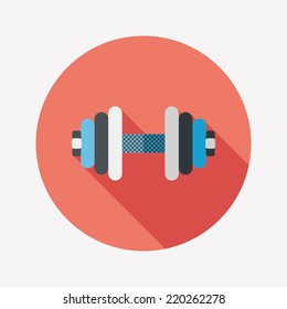 dumbbell flat icon with long shadow,eps10