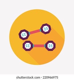 dumbbell flat icon with long shadow,eps10