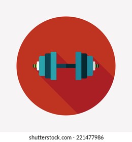 dumbbell flat icon with long shadow,eps10