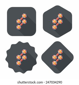 dumbbell flat icon with long shadow,eps10