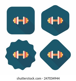 dumbbell flat icon with long shadow,eps10