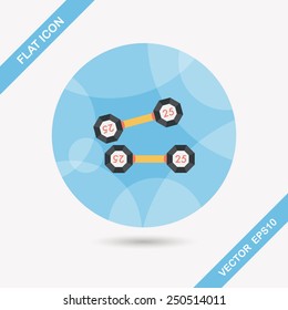 dumbbell flat icon with long shadow,eps10
