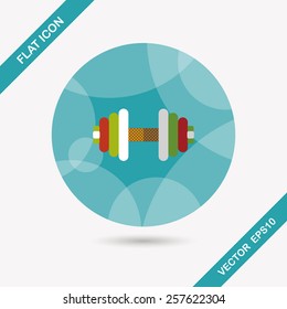dumbbell flat icon with long shadow,eps10