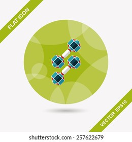dumbbell flat icon with long shadow,eps10