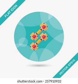 dumbbell flat icon with long shadow,eps10