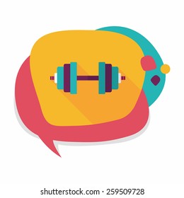 dumbbell flat icon with long shadow,eps10
