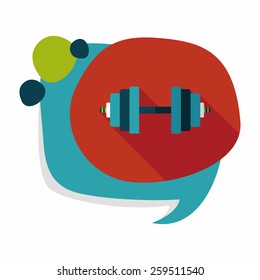 dumbbell flat icon with long shadow,eps10