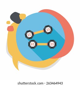 dumbbell flat icon with long shadow,eps10