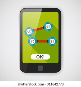 dumbbell flat icon with long shadow,eps10