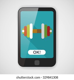 dumbbell flat icon with long shadow,eps10