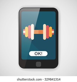 dumbbell flat icon with long shadow,eps10