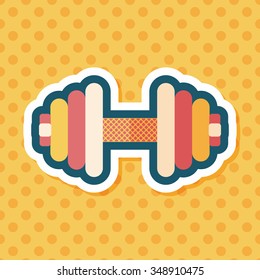 dumbbell flat icon with long shadow,eps10