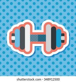 dumbbell flat icon with long shadow,eps10