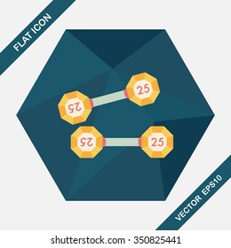 dumbbell flat icon with long shadow,eps10