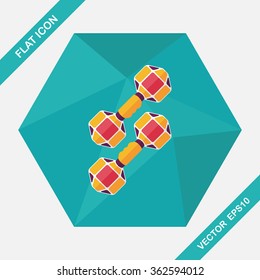 dumbbell flat icon with long shadow,eps10