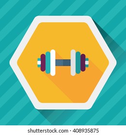 dumbbell flat icon with long shadow,eps10